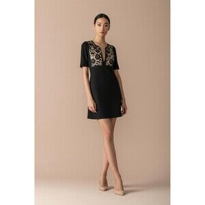 Betsey Johnson Black Fit & Flare Dress Size 6 Cocktail Wedding Party Designer